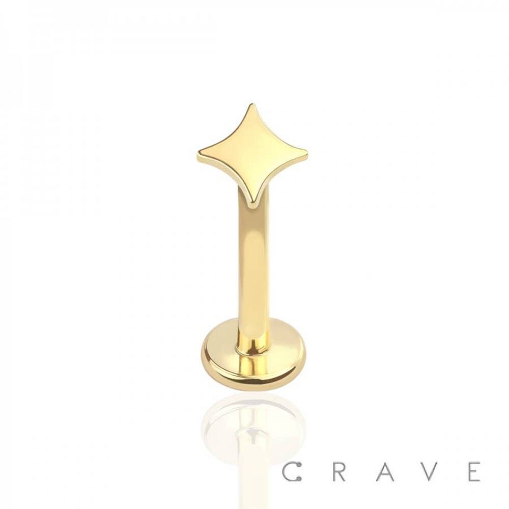 Kite Shape Top Labret Stud-Gold